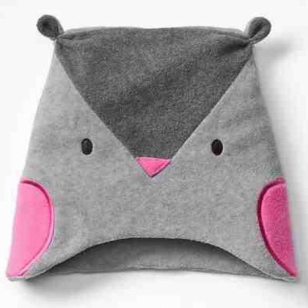 Baby Gap NWT Gray Fleece Owl Winter Hat XS/S S/M